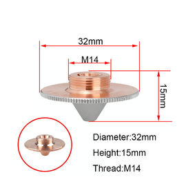 M11 Dia.28mm कैलिबर 0.8 - WSX एम्पावर फाइबर लेजर कटिंग हेड के लिए 6.0 मिमी लेजर कटिंग नोजल