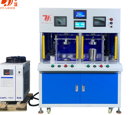 1000W - 6000W स्टेनलेस स्टील केटल चाय के डिब्बे टंबलर डबल स्टेशन स्वचालित फाइबर लेजर वेल्डिंग मशीन