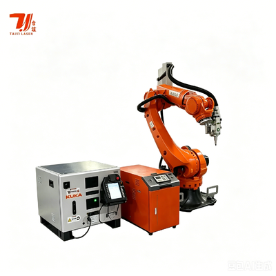 जटिल धातु भागों के 3 डी वेल्डिंग के लिए KUKA KR35 रोबोट के साथ 4000W IPG रोबोट लेजर वेल्डिंग सिस्टम