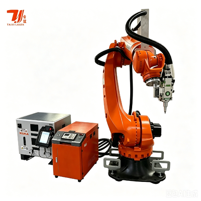 ऑटोमोटिव चेसिस पार्ट्स के लिए KUKA KR35 रोबोट और 4000W IPG लेजर के साथ 3D रोबोट लेजर वेल्डिंग मशीन