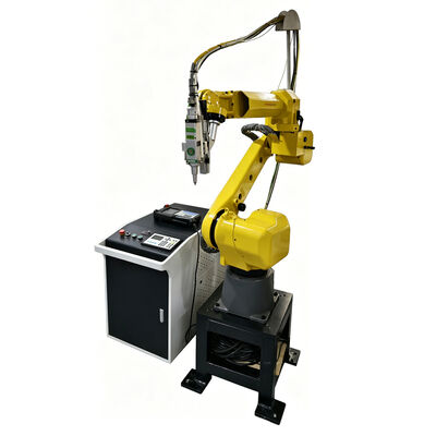 FANUC 6-अक्ष रोबोट लेजर कटिंग मशीन ऑटोमोटिव विनिर्माण में 3 डी समोच्च के लिए ± 0.05 मिमी उच्च सटीकता के साथ