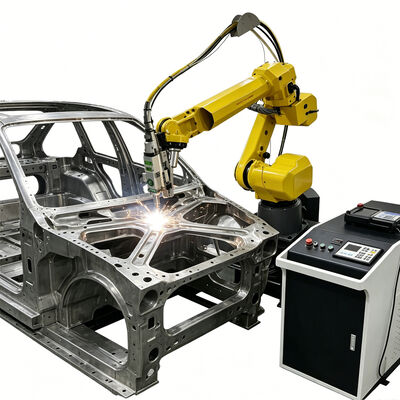 FANUC 6 एक्सिस रोबोट आर्म स्वचालित 3 डी स्टेनलेस स्टील लैंपशेड 3 डी वर्कपीस के लिए फाइबर लेजर कटिंग मशीन